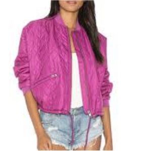 Free People Easy quilted zip up bomber jacket small